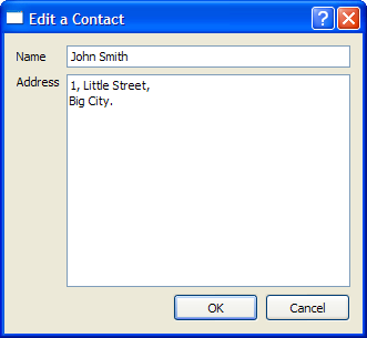 Screenshot of Dialog to Edit a Contact