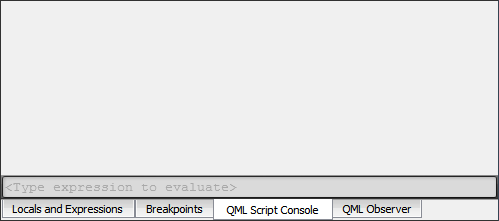"QML Script Console view"