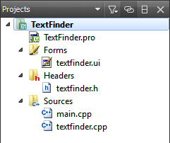 "TextFinder project contents"