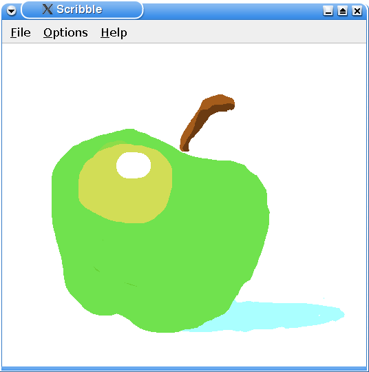 Screenshot of the Scribble example
