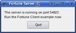 Screenshot of the Fortune Server example